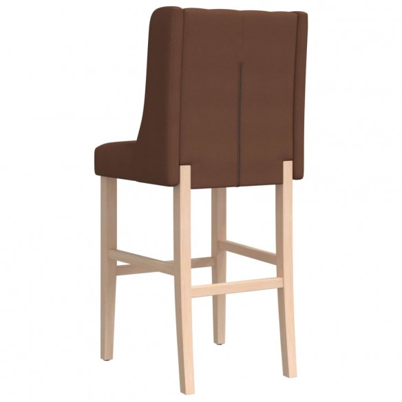 Chaises de bar lot de 2 bois massif d'hévéa et tissu