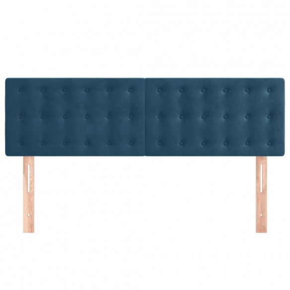 Têtes de lit 2 pcs Bleu foncé 72x5x78/88 cm Velours