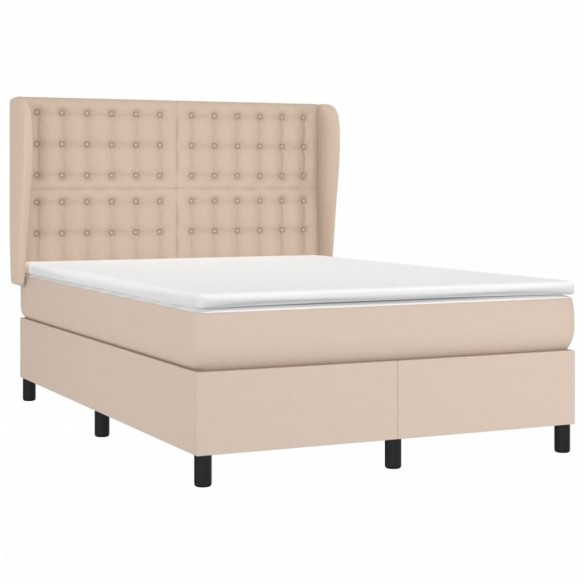 Cadre de lit avec matelas Cappuccino 140x190 cm