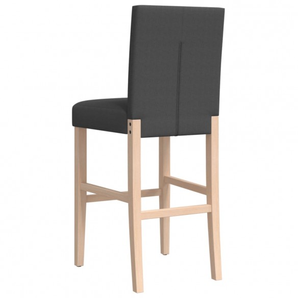 Chaises de bar lot de 2 bois massif d'hévéa et tissu