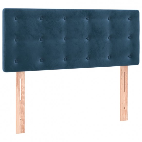 Cadre de lit et matelas bleu foncé 120x190cm velours