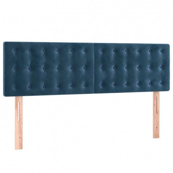 Cadre de lit et matelas Bleu foncé 140x190cm Velours