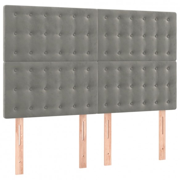 Cadre de lit matelas et LED Gris clair 140x190 cm