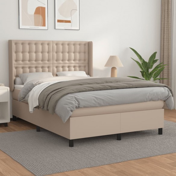 Cadre de lit avec matelas Cappuccino 140x190 cm