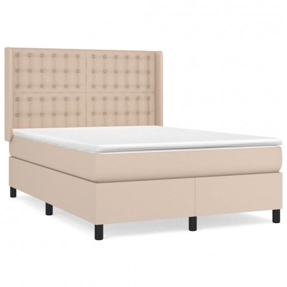 Cadre de lit avec matelas Cappuccino 140x190 cm