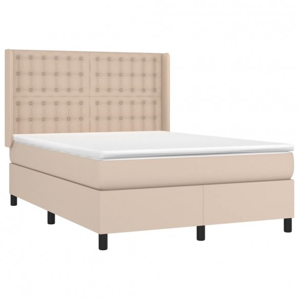 Cadre de lit avec matelas Cappuccino 140x190 cm