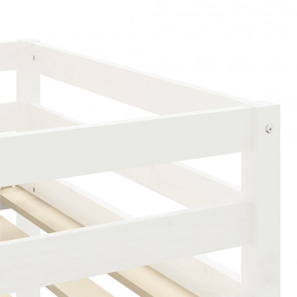 Lit mezzanine enfants et rideaux rose 90x190cm bois pin massif