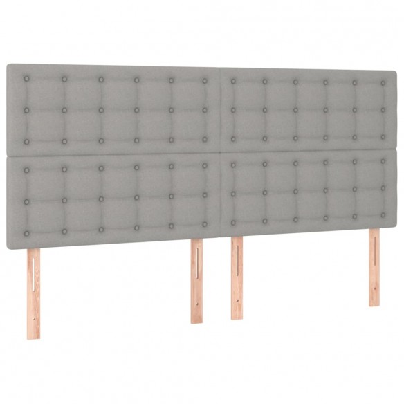 Cadre de lit matelas et LED Gris clair 160x200 cm