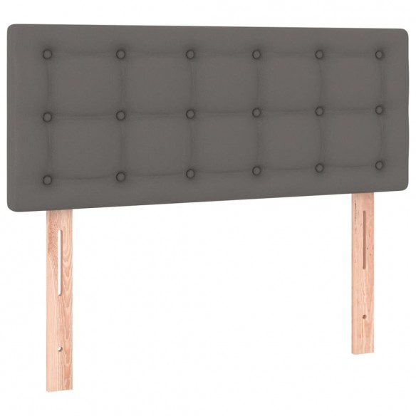 Cadre de lit avec matelas et LED Gris 100x200 cm