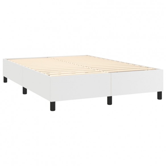 Cadre de lit matelas LED Blanc 140x200 cm Similicuir