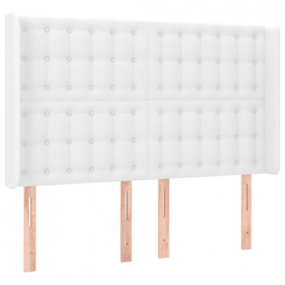 Cadre de lit matelas LED Blanc 140x200 cm Similicuir