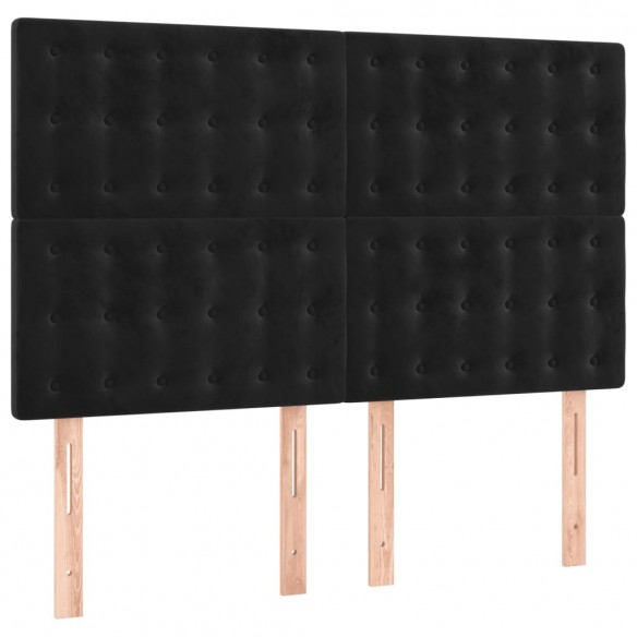 Cadre de lit avec matelas Noir 140x190 cm Velours