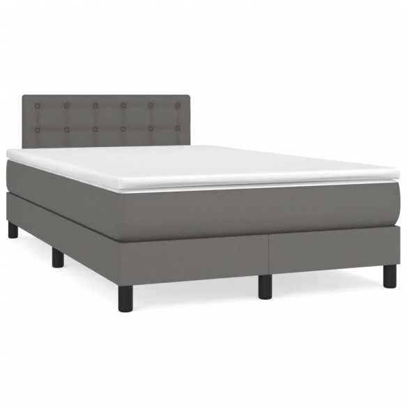 Cadre de lit matelas LED gris 120x190 cm similicuir