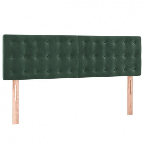 Cadre de lit et matelas Vert foncé 140x200cm Velours