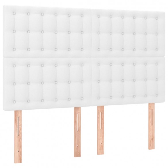 Cadre de lit avec matelas Blanc 140x200cm Similicuir