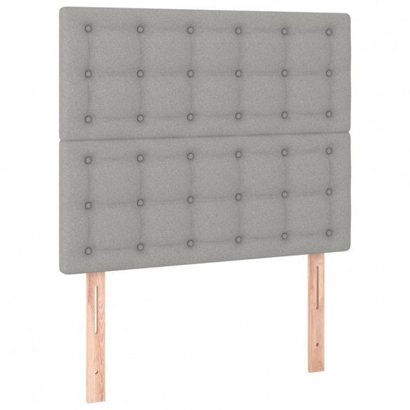 Cadre de lit avec matelas Gris clair 80x200 cm Tissu