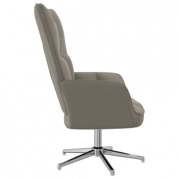 Chaise de relaxation Gris clair Velours