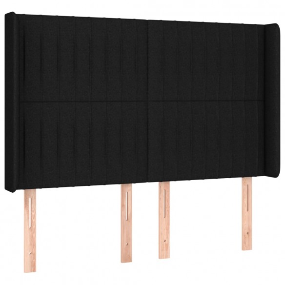 Cadre de lit matelas et LED Noir 140x190 cm Tissu