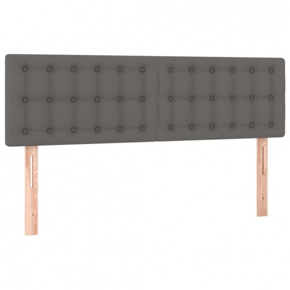 Cadre de lit avec matelas et LED Gris 140x190cm