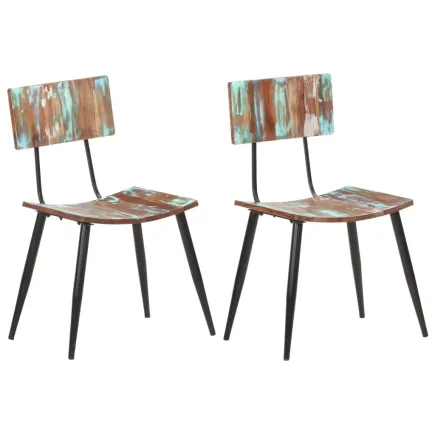 Chaises de salle à manger 2 pcs Bois de récupération solide