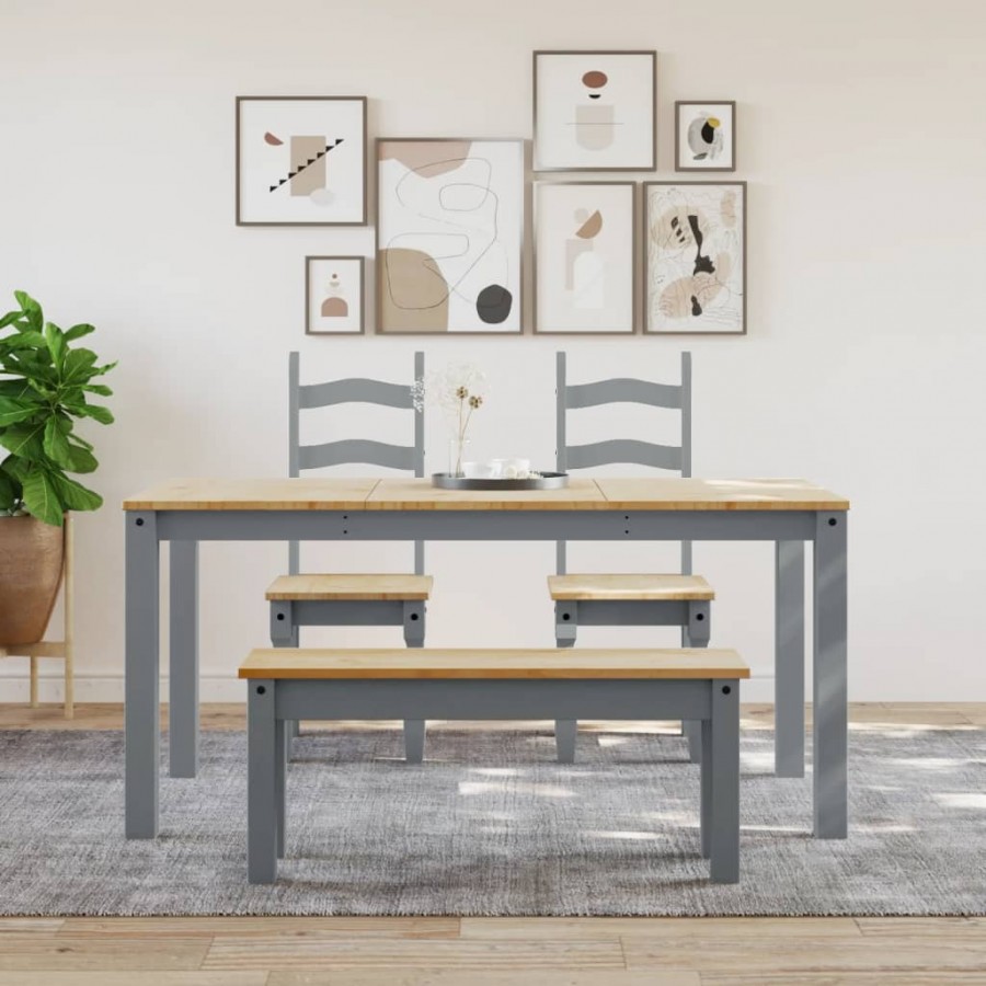 Banc à manger Panama gris 105x30x45 cm bois massif de pin