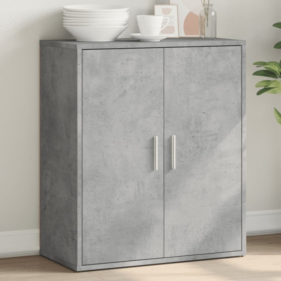 Buffet gris béton 60x31x70 cm bois...