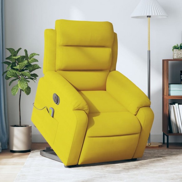 Fauteuil inclinable de massage électrique jaune velours