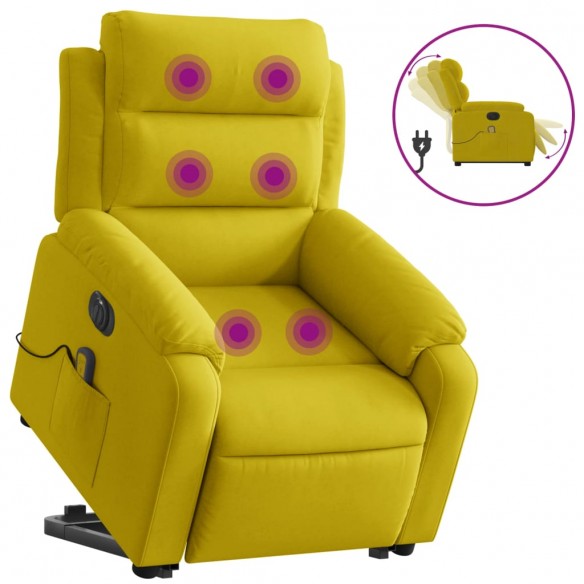 Fauteuil inclinable de massage électrique jaune velours