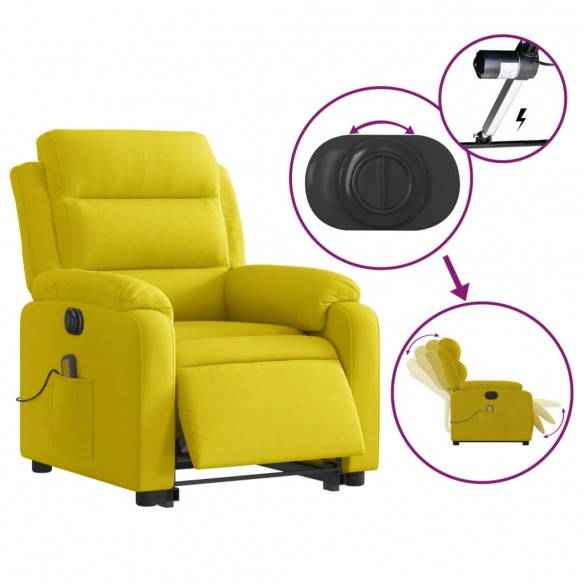 Fauteuil inclinable de massage électrique jaune velours