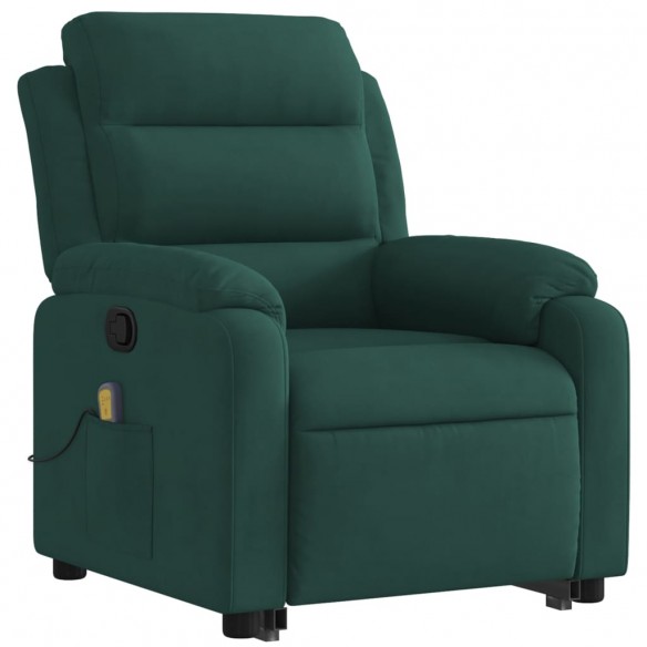 Fauteuil de massage inclinable Vert foncé Velours