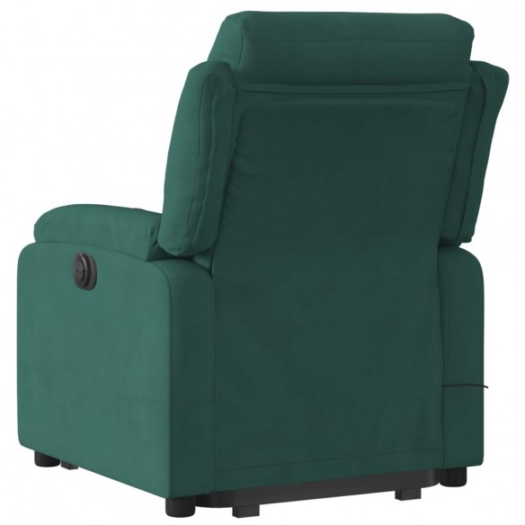 Fauteuil de massage inclinable Vert foncé Velours