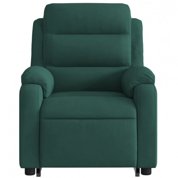 Fauteuil de massage inclinable Vert foncé Velours