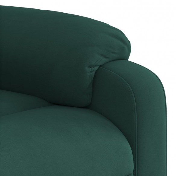 Fauteuil de massage inclinable Vert foncé Velours