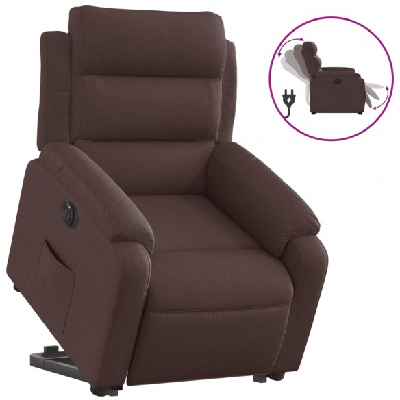 Fauteuil inclinable électrique marron foncé tissu