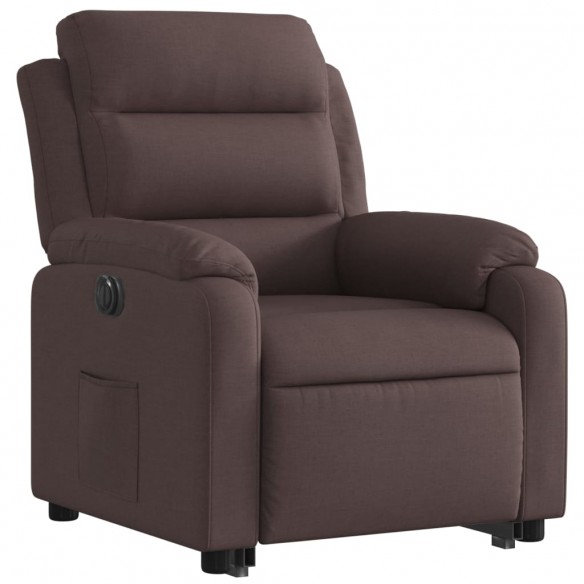 Fauteuil inclinable électrique marron foncé tissu