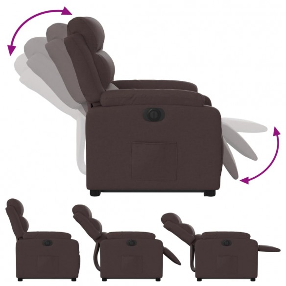 Fauteuil inclinable électrique marron foncé tissu