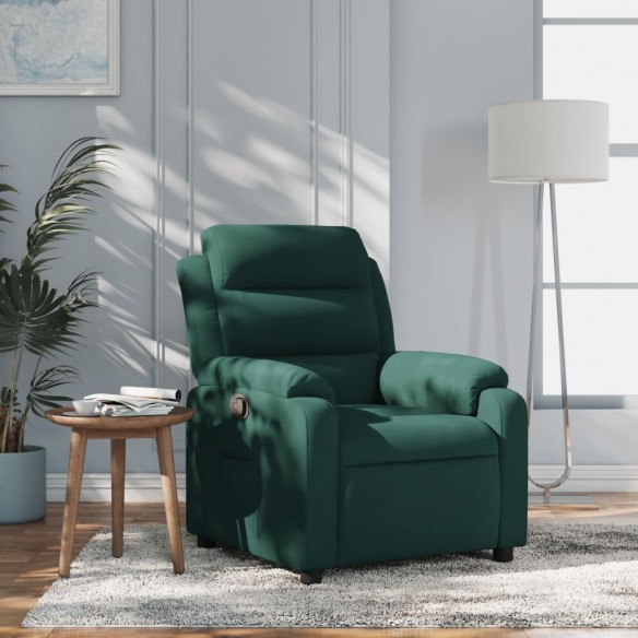 Fauteuil inclinable vert foncé velours