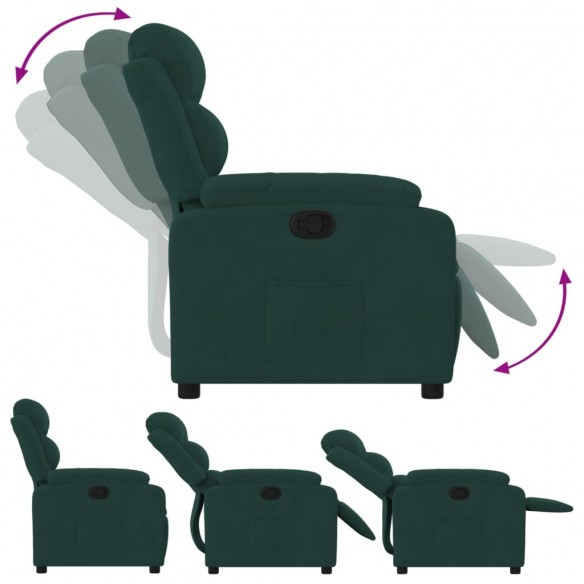 Fauteuil inclinable vert foncé velours