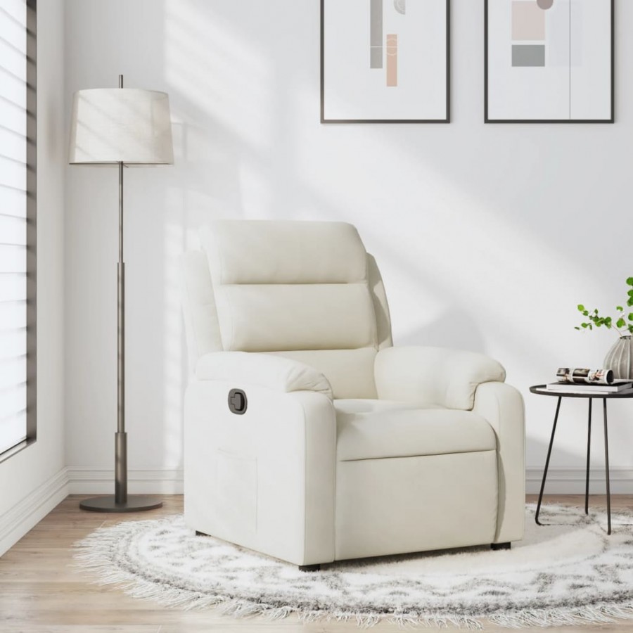 Fauteuil inclinable Crème Velours