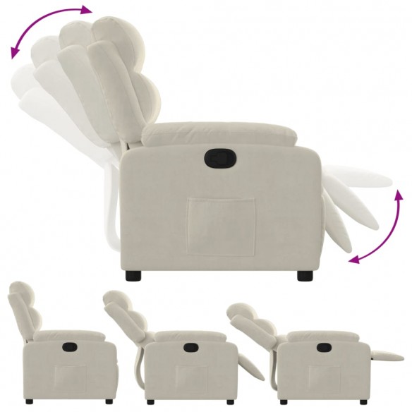 Fauteuil inclinable Crème Velours