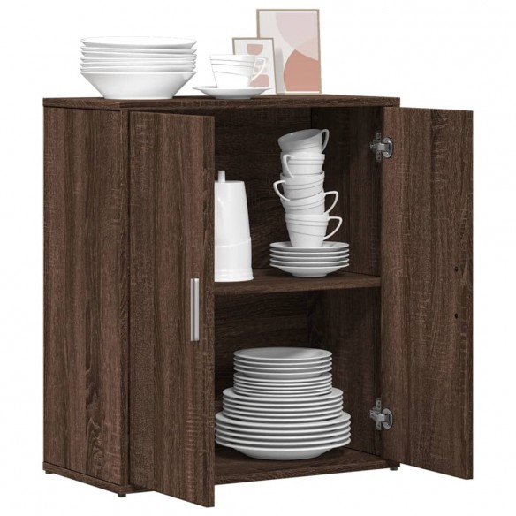 Buffet chêne marron 60x31x70 cm bois d'ingénierie