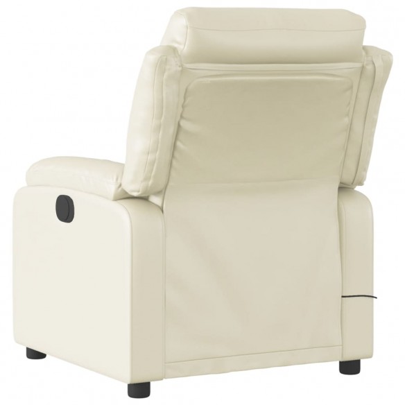 Fauteuil de massage inclinable électrique crème similicuir