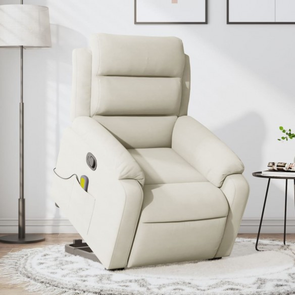 Fauteuil de massage inclinable Crème Velours