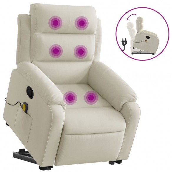 Fauteuil de massage inclinable Crème Velours