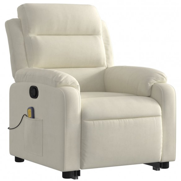 Fauteuil de massage inclinable Crème Velours