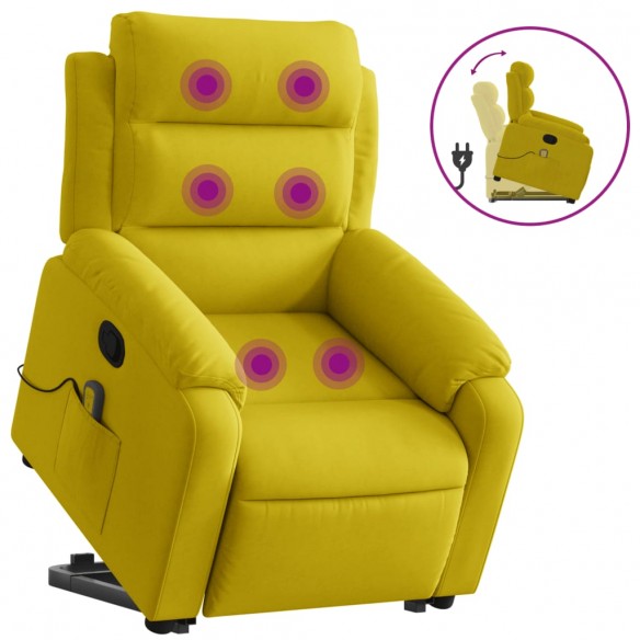 Fauteuil de massage inclinable Jaune Velours