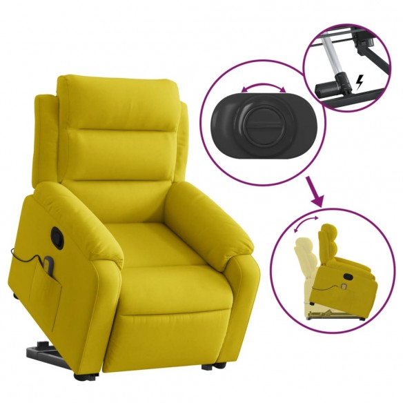 Fauteuil de massage inclinable Jaune Velours