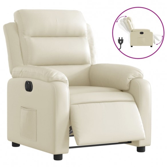 Fauteuil inclinable électrique Crème Similicuir