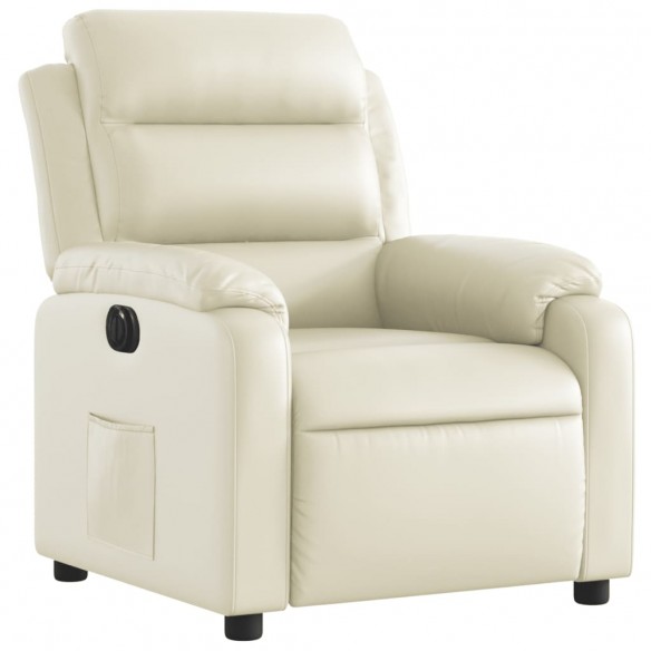 Fauteuil inclinable électrique Crème Similicuir