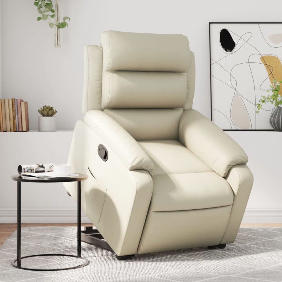 Fauteuil inclinable Crème Similicuir